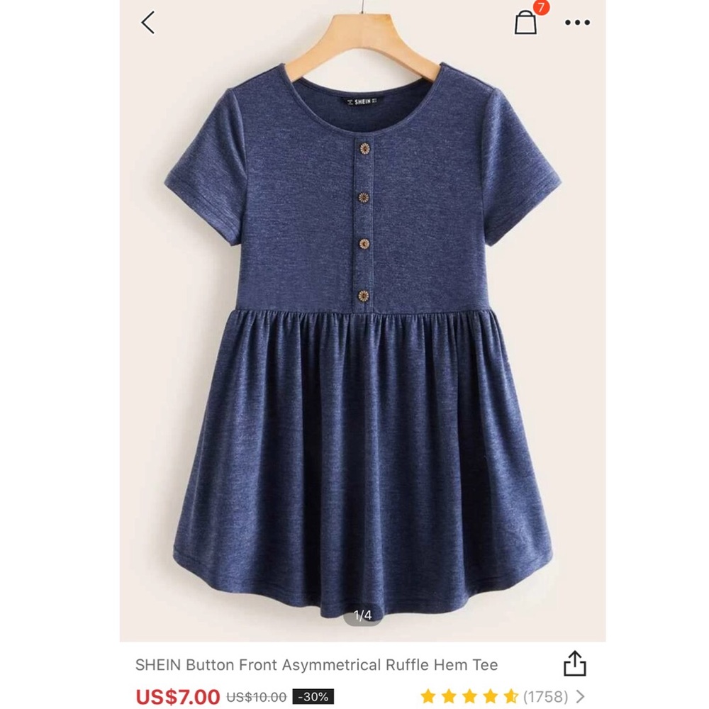 Asymmetrical Ruffle Hem Tee